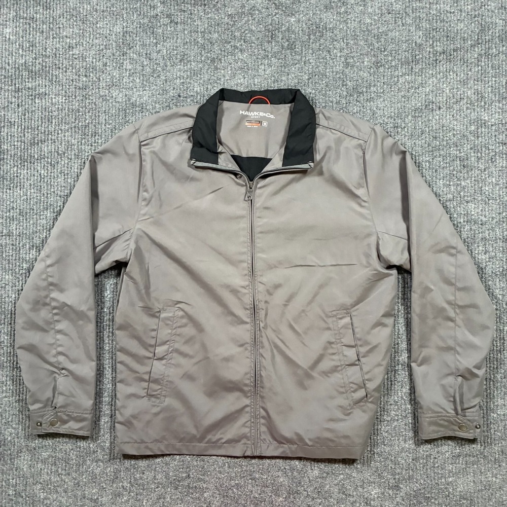 Hawke & Co Sport Jacket Mens M Gray Zip Up Lightweight Performance Windbreaker